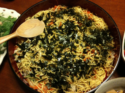 実家で晩御飯