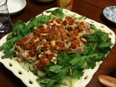 実家で晩御飯